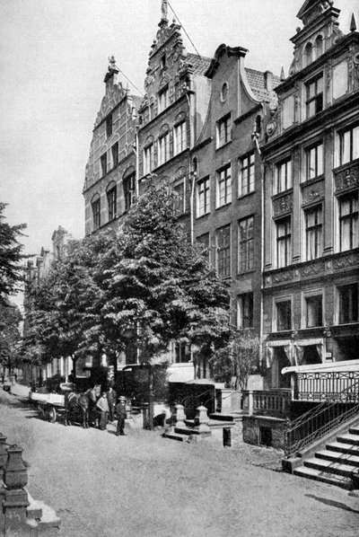 Case sulla Brodbankengasse, Danzica, c1922 da Unbekannt