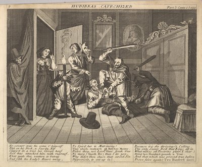 Hudibras catechizzato Tavola 9: Illustrazioni a Hudibras di Samuel Butler, 1725-30 da Unbekannt
