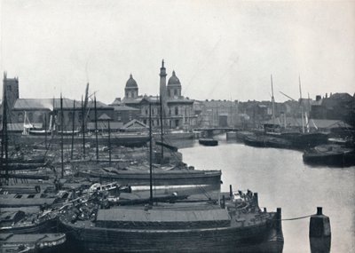 Hull - Princes Dock: con il Memoriale di Wilberforce e gli uffici del molo, 1895 da Unbekannt