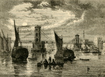 Ponte sospeso di Hungerford, 1850, 1881 da Unbekannt