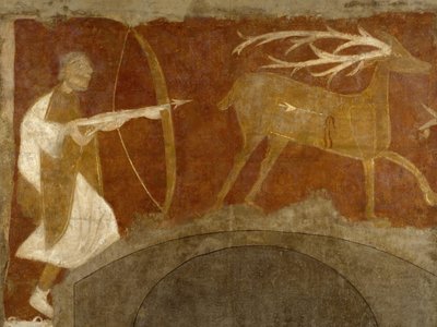 Scena di caccia, prima metà del XII secolo, possibilmente 1129-34 da Unbekannt