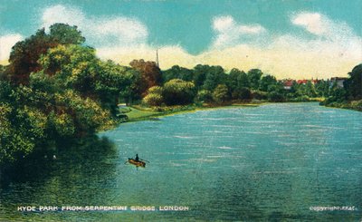 Hyde Park dal Serpentine Bridge, Londra, c1910 da Unbekannt