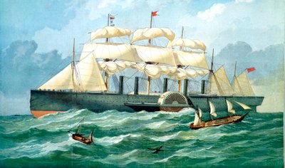 La nave a vapore Great Eastern di IK Brunel che mostra l