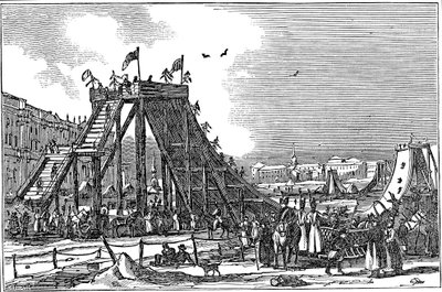 Montagna di Ghiaccio, pista di slittino artificiale, Russia, 1833 da Unbekannt