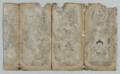 Disegno iconografico: Vaishravana, Yama, Vsnisavijaya, Tararecto...Essere illuminati verso da Unbekannt
