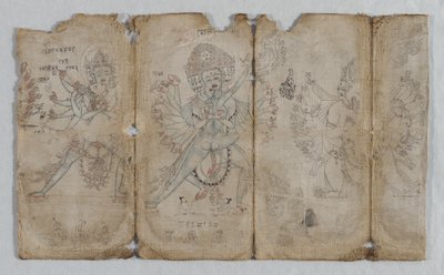 Disegno iconografico di esseri illuminati tantrici verso da Unbekannt
