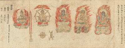 Disegni iconografici dei Cinque Re della Saggezza Myoo-bu shoson, XII secolo da Unbekannt