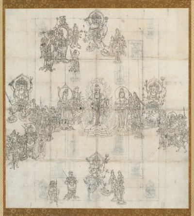 Schizzo iconografico Zuzo per il Sutra Mandala dei Re Benevoli da Unbekannt