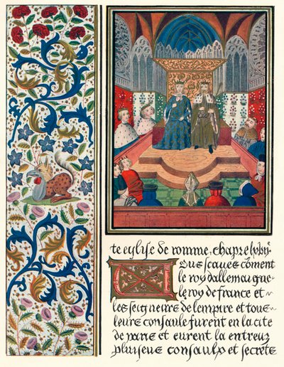 Pagina illuminata, con bordo, c1480, 1905 da Unbekannt