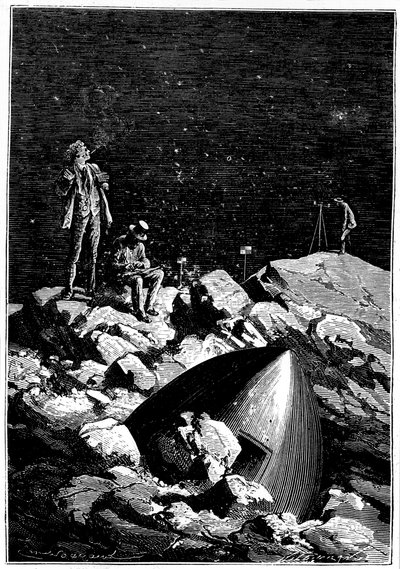 Illustrazione da Dalla Terra alla Luna di Jules Verne, 1865 da Unbekannt