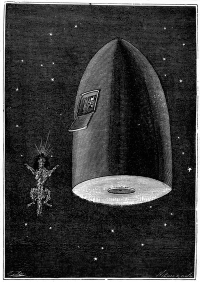 Illustrazione da Dalla Terra alla Luna di Jules Verne, 1865 da Unbekannt