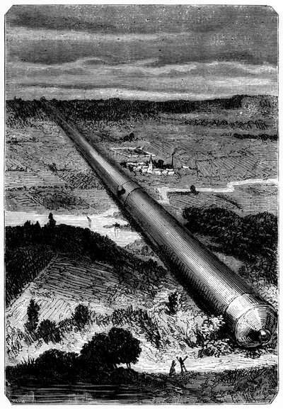 Illustrazione da Dalla Terra alla Luna di Jules Verne, 1865 da Unbekannt