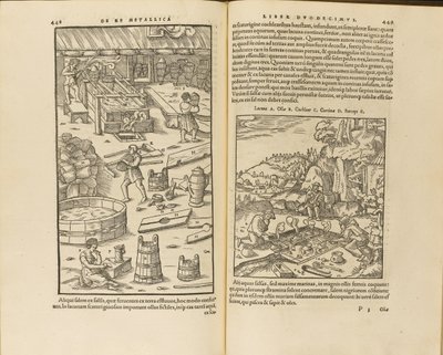 Illustrazione da De re metallica libri XII di Georgius Agricola, 1556 da Unbekannt