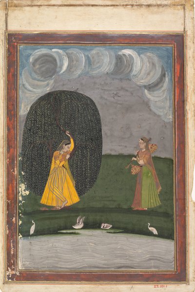 Illustrazione da una serie Ragamala Ghirlanda di Modi Musicali, fine XVIII secolo da Unbekannt