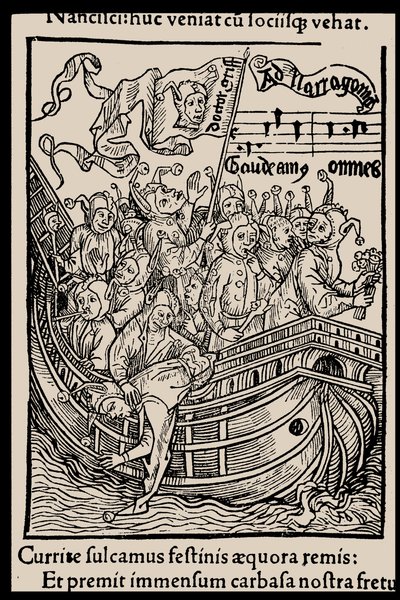 Illustrazione per il libro La nave dei folli di Sebastian Brant, 1497 da Unbekannt