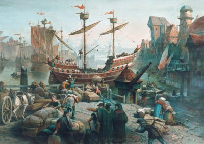 Nel porto di una città anseatica da Unbekannt