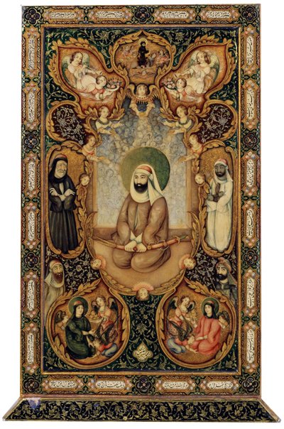 Imam Ali Ali ibn Abi Talib con i suoi figli Hasan e Husayn da Unbekannt