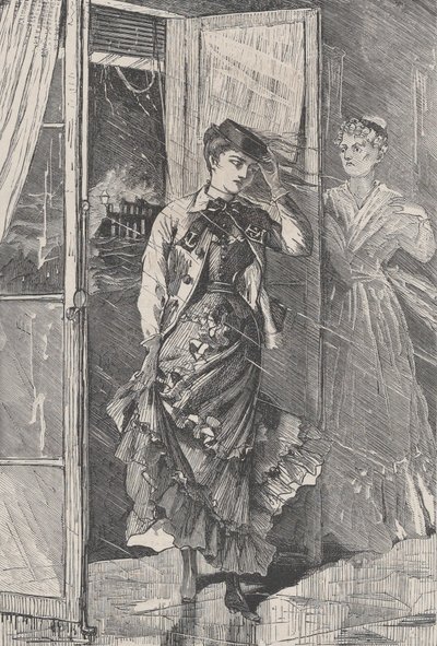 Arrivò una tempesta di vento, pioggia e spruzzi - e Portia The Galaxy, An Illustrated ..., dicembre 1869 da Unbekannt