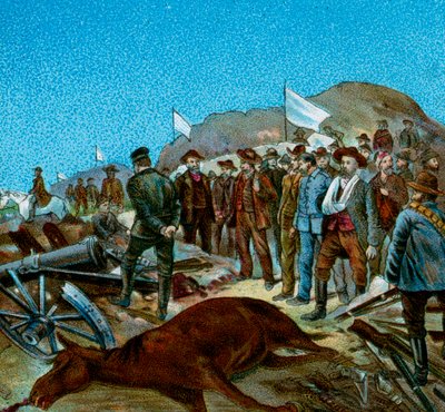 Nel campo di Cronje dopo la resa, 1900 da Unbekannt