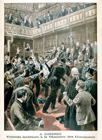 A Londra, incidente violento nella Camera dei Comuni, 1901 da Unbekannt