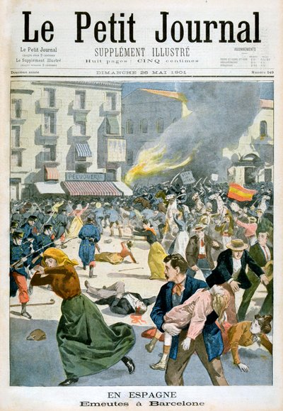 In Spagna, scoppiano rivolte a Barcellona, 1901 da Unbekannt