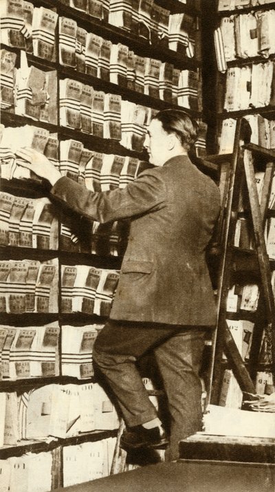 Indice delle impronte digitali a Scotland Yard, Londra, c. 1912, 1935 da Unbekannt