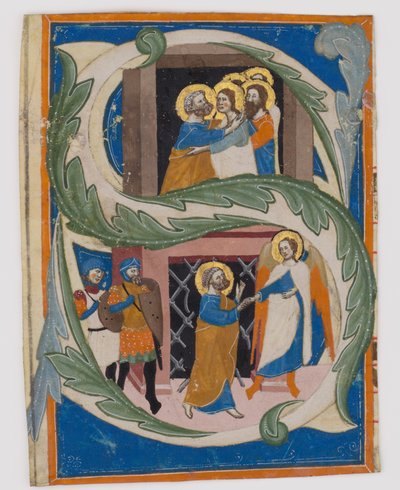 Iniziale S con San Pietro liberato dalla prigione, prima metà del XIV secolo da Unbekannt