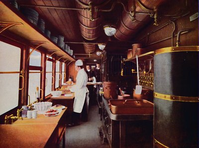 Dentro una cucina di un vagone ristorante sulla ferrovia L.M.S., 1926 da Unbekannt