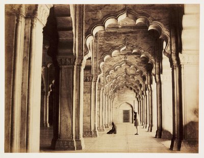 Interieur de la Mosquee de la Perle a Agra (Inde), vers 1865, construite en marbre entre 1646-1653 da Unbekannt