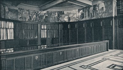 Interno dei nuovi uffici della Grand Trunk Railway con fregio a tempera di Frank Brangwyn, c1909 da Unbekannt