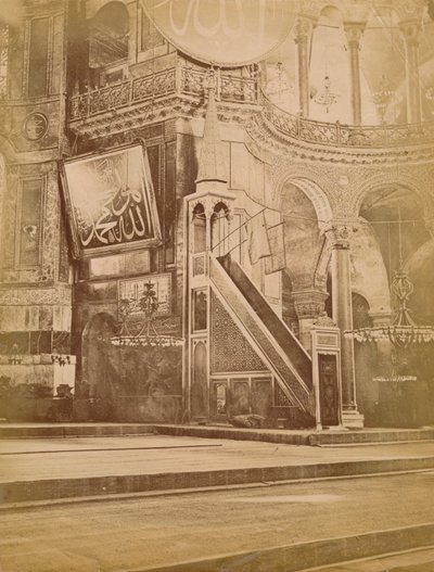 Interno di Hagia Sophia, Istanbul, Turchia, XIX secolo da Unbekannt