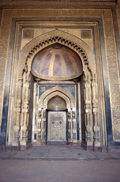 Interno della moschea Mughal, Delhi, India da Unbekannt