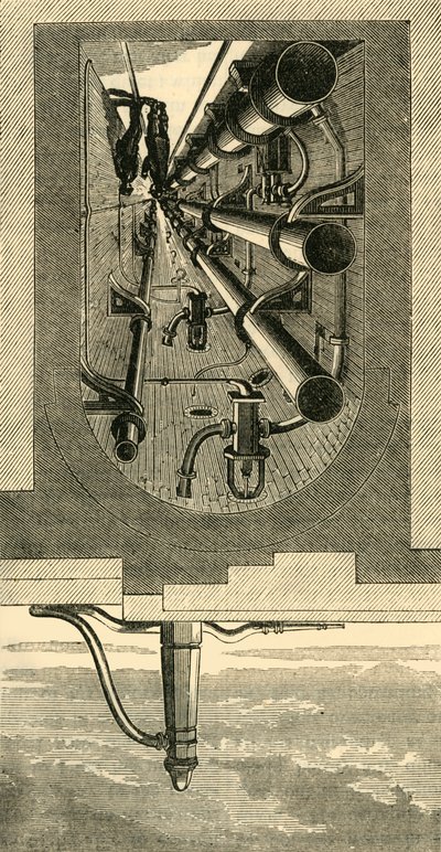 Interno della metropolitana, Holborn Viaduct, c. 1876 da Unbekannt