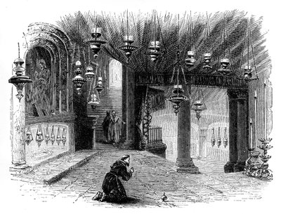 Interno della Cappella della Natività, Betlemme, c1888 da Unbekannt