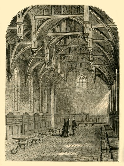 Interno della Great Hall, Lambeth Palace, 1800, c1878 da Unbekannt