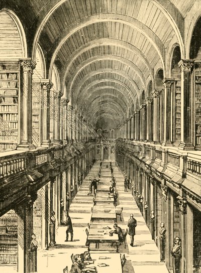 Interno della Biblioteca, Trinity College, 1898 da Unbekannt