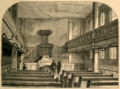Interno della Cappella Morava in Fetter Lane, 1897 da Unbekannt