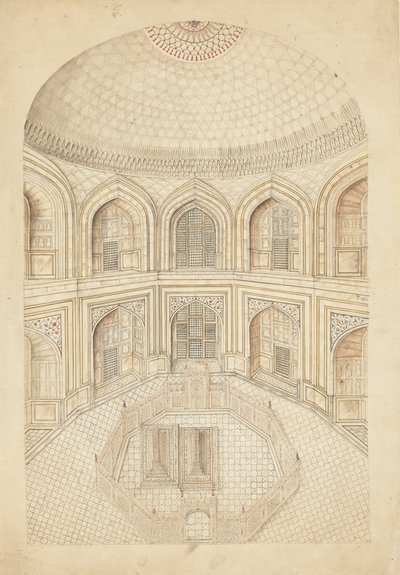 Interno del mausoleo del Taj Mahal, inizio XIX secolo da Unbekannt