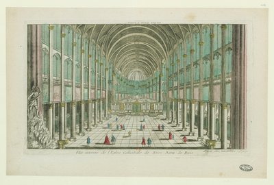 Vista interna della cattedrale di Notre-Dame de Paris, ca 1770 da Unbekannt
