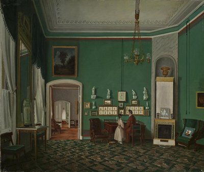 Interno con enfilade, 1830s da Unbekannt
