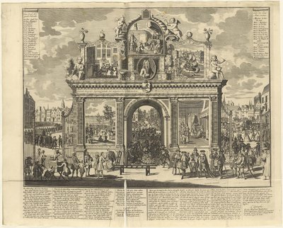 Schemi di investimento: Arco commemorativo eretto nel luogo di sepoltura degli azionisti rovinati, 1720 da Unbekannt
