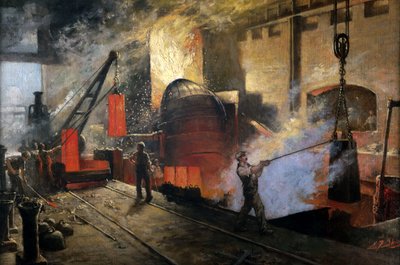 Produzione del ferro, produzione di acciaio Bessemer da Unbekannt