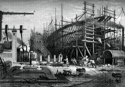 Nave di ferro, cantiere Messrs Samuda, Isle of Dogs, Londra da Unbekannt