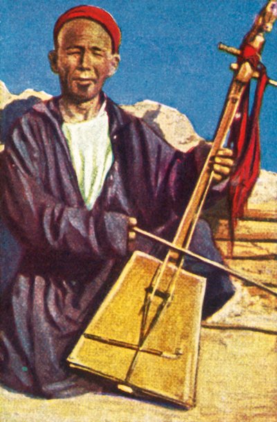 Musicista itinerante, Mongolia, c1928 da Unbekannt