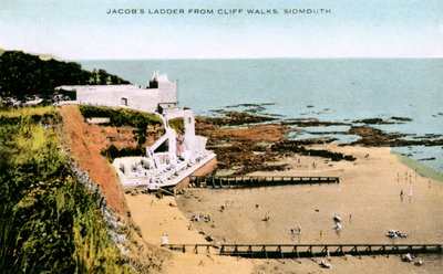 Scala di Giacobbe, vista da Cliff Walks, Sidmouth, Devon, inizio XX secolo da Unbekannt