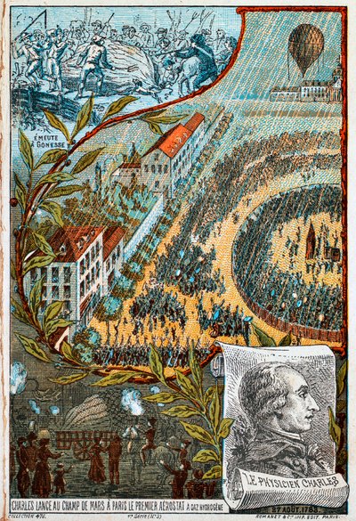 Jacques Charles lancia il suo primo aerostato dal Champ de Mars, Parigi, 1783 da Unbekannt