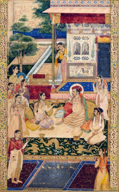 Jahangir e il principe Khurram con Nur Jahan, c1624-1625 da Unbekannt