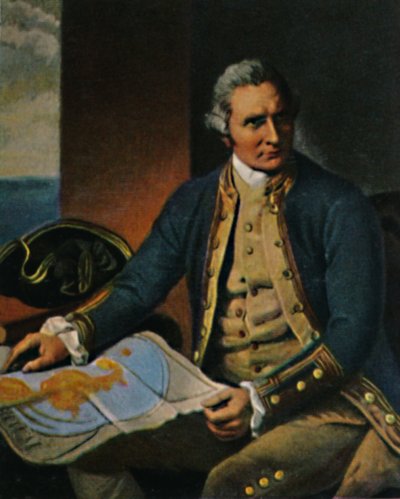 James Cook 1728-1779 - Incisione dal dipinto di Dance da Unbekannt