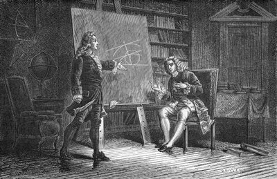Jean e Jacques Bernoulli che lavorano su problemi geometrici, XVIII secolo, 1874 da Unbekannt