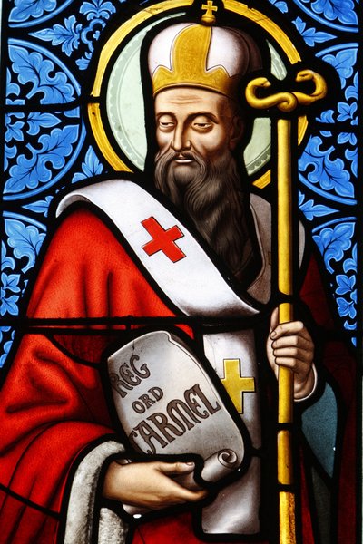 Patriarca di Gerusalemme San Alberto vetrata nella chiesa di Pont L